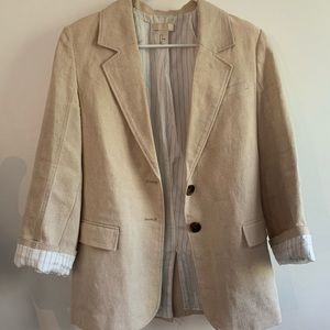 Cream Linen Blazer